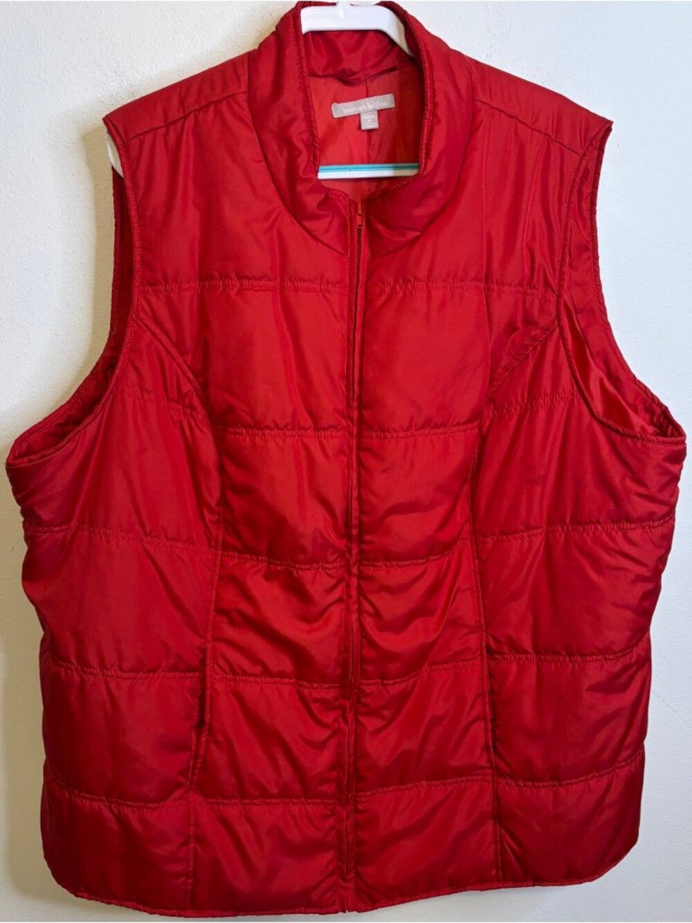 Woman Within Puffer Vest Plus Size 4x 34/36 Women’s Lightweight RED Zipper
